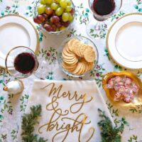 december table setting for 2 merry and bright