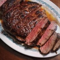 London broil steak sliced