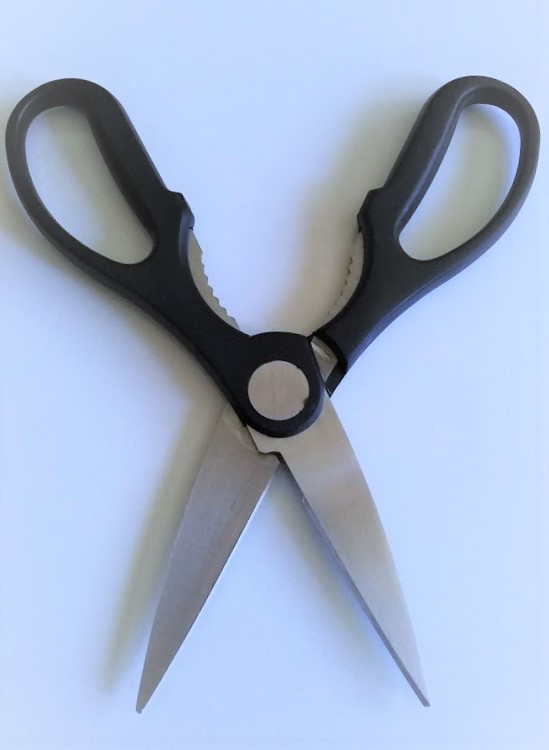 kitchen shears slightly opened