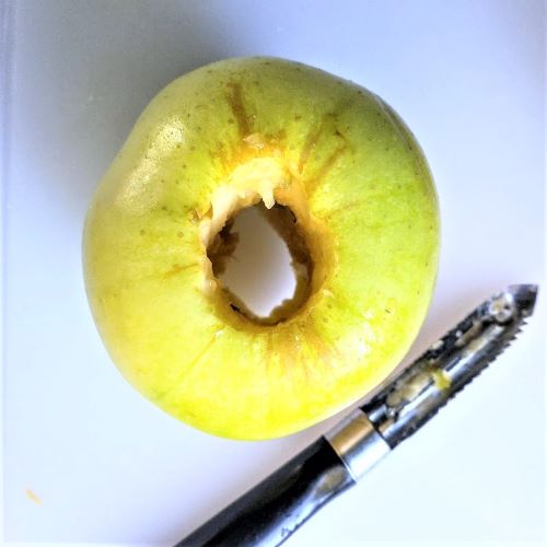 an apple with core removed