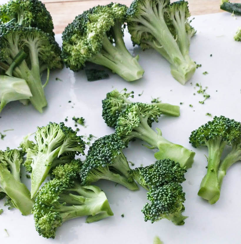 large and small crowns of broccoli