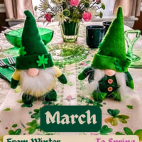 we are marching from winter into spring with our march dinner table in green ivory and pink