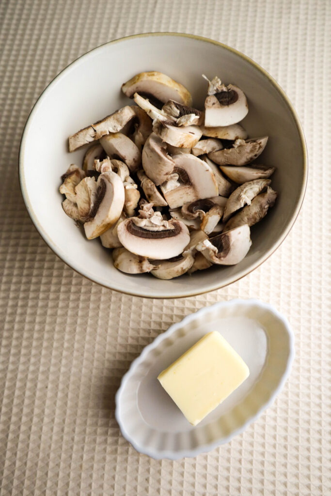 sliced mushrooms and butter