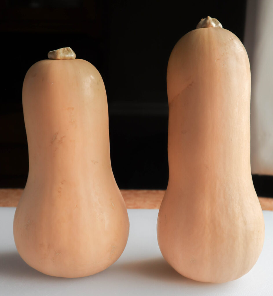 different shaped butternut squash