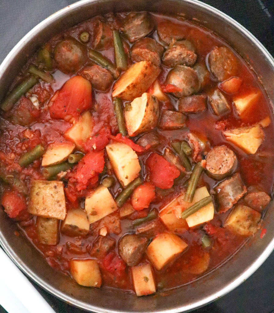 italian sausage stew done in the skillet