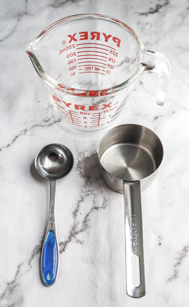 measuring cup for liquid measuring cup for dry ingredients and measuring spoon
