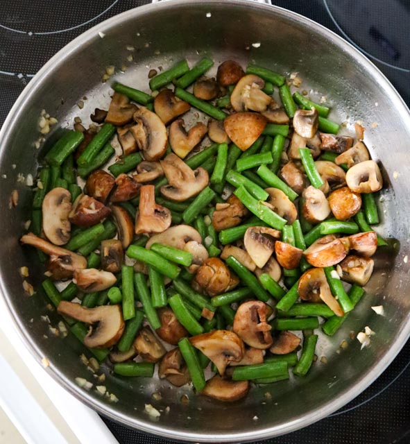 green beans and mushrooms sauteed lightly